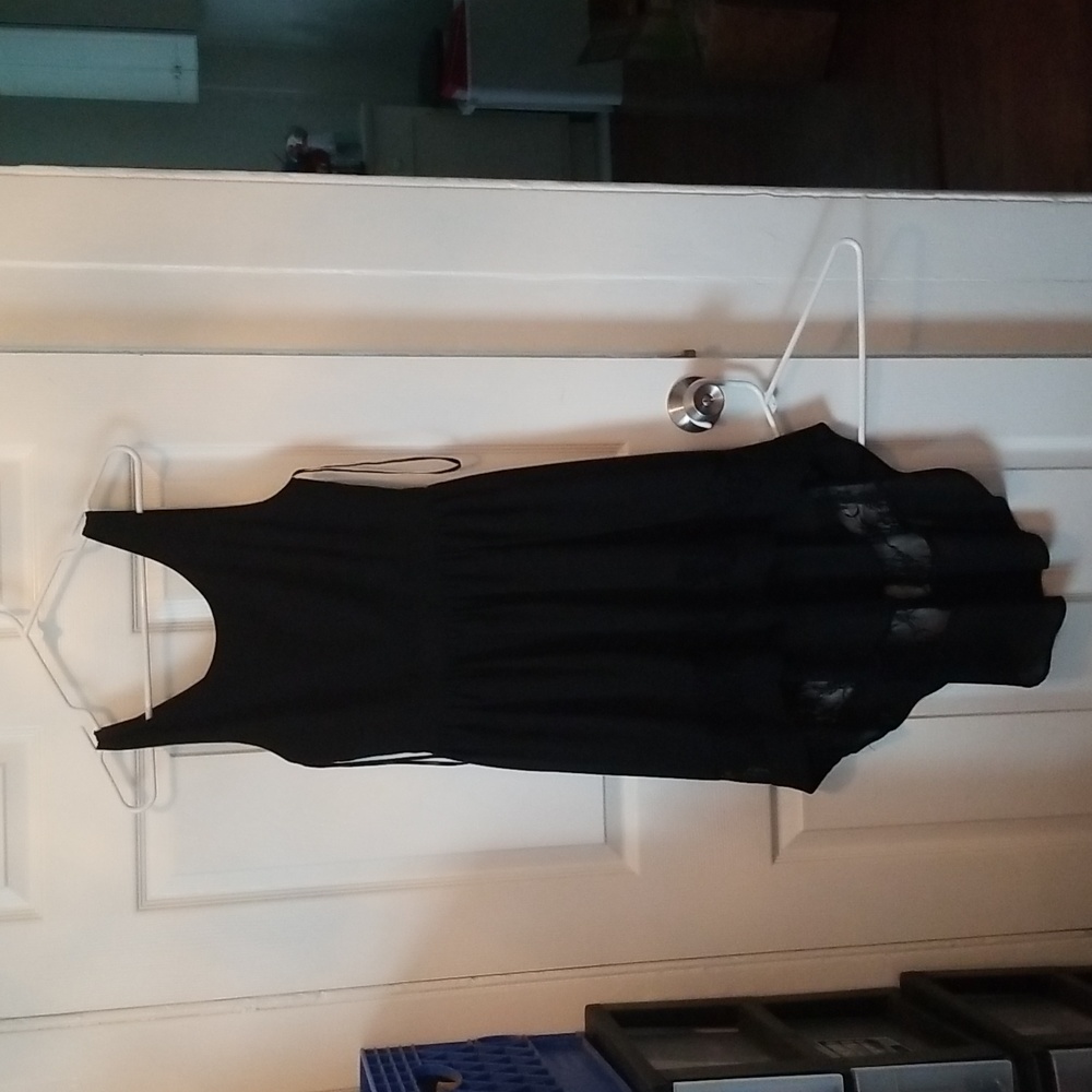 Womans black highlow dress